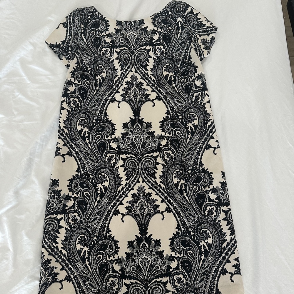 Zara Black and Cream Patterned Mini Dress